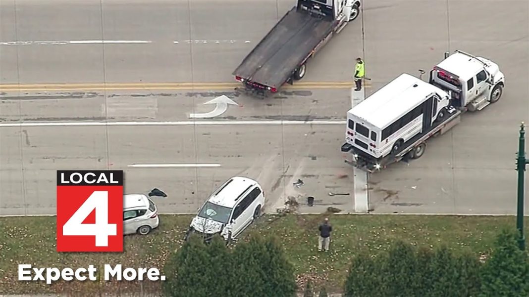 Aerial views: Multiple injuries in Canton Township’s 3-car crash (Video)