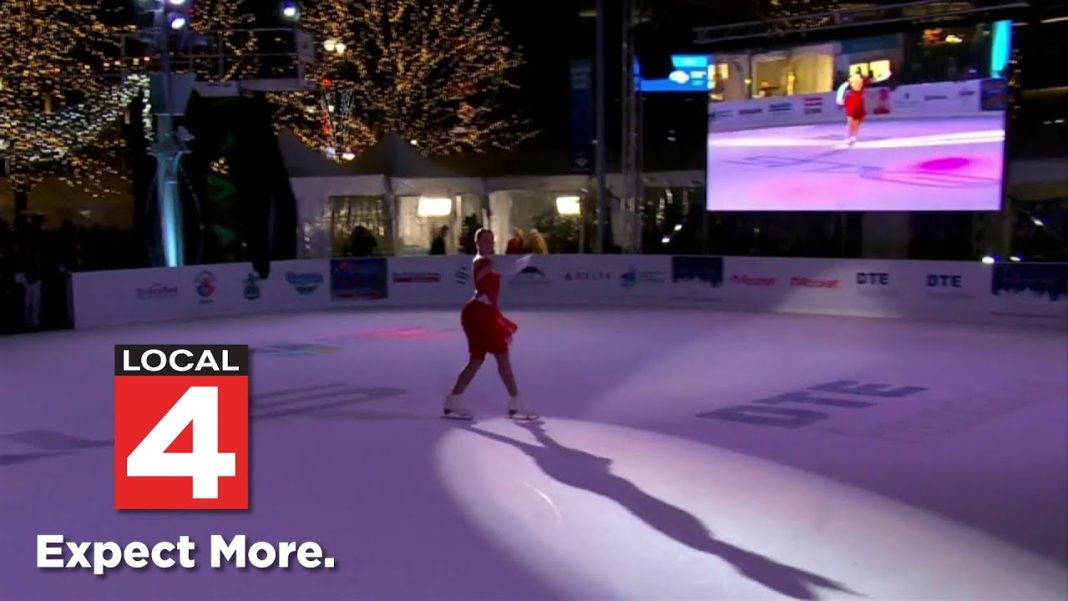 Khloe shines at the Detroit Tree Lighting, skating her heart out! (Video)