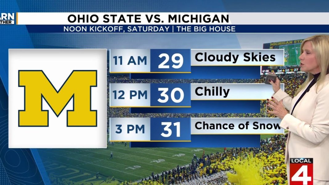 Snow, wind, and temps set to shake up The Game! (Video): Michigan vs. Ohio State football