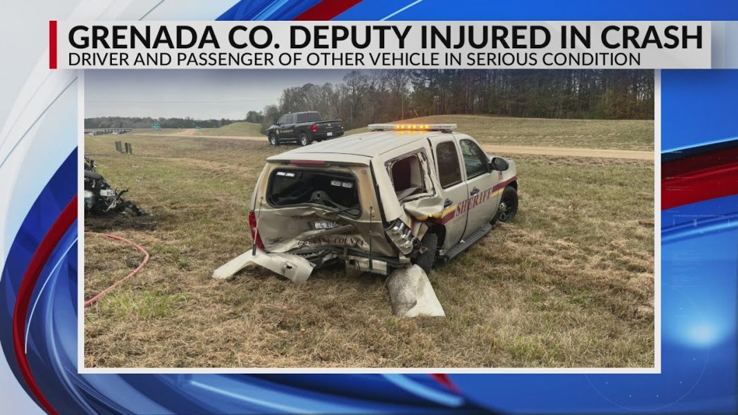 Crash sends Grenada Co. deputy to hospital—stay safe out there! (Video)