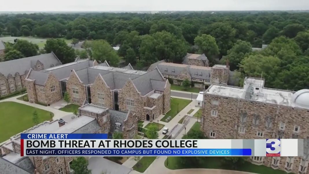 Bomb threat at Rhodes College, but no explosives discovered. (Video)