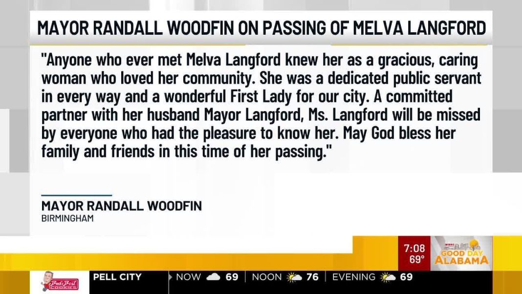 Mayor Randall Woodfin on the passing of Melva Langford (Video)