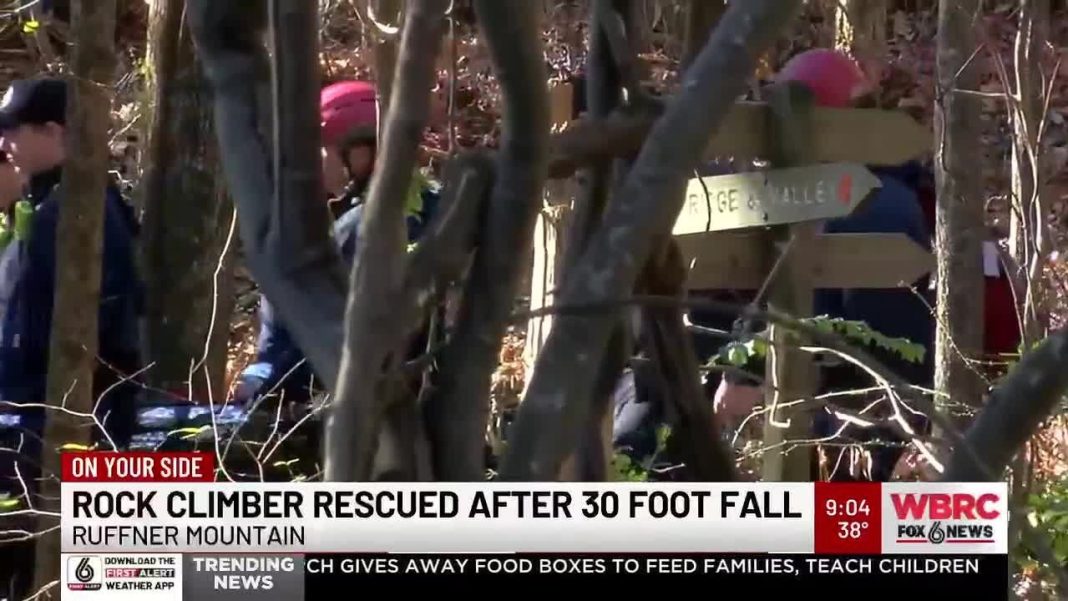 Rock climber rescued after 30-foot fall on Ruffner Mountain (Video)