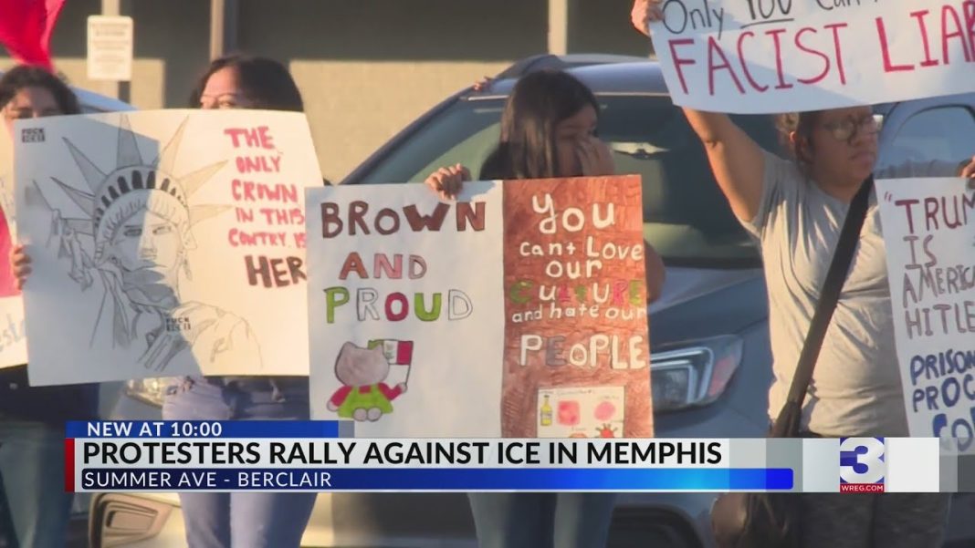 Protesters march in Memphis, voicing opposition to ICE’s presence. (Video)