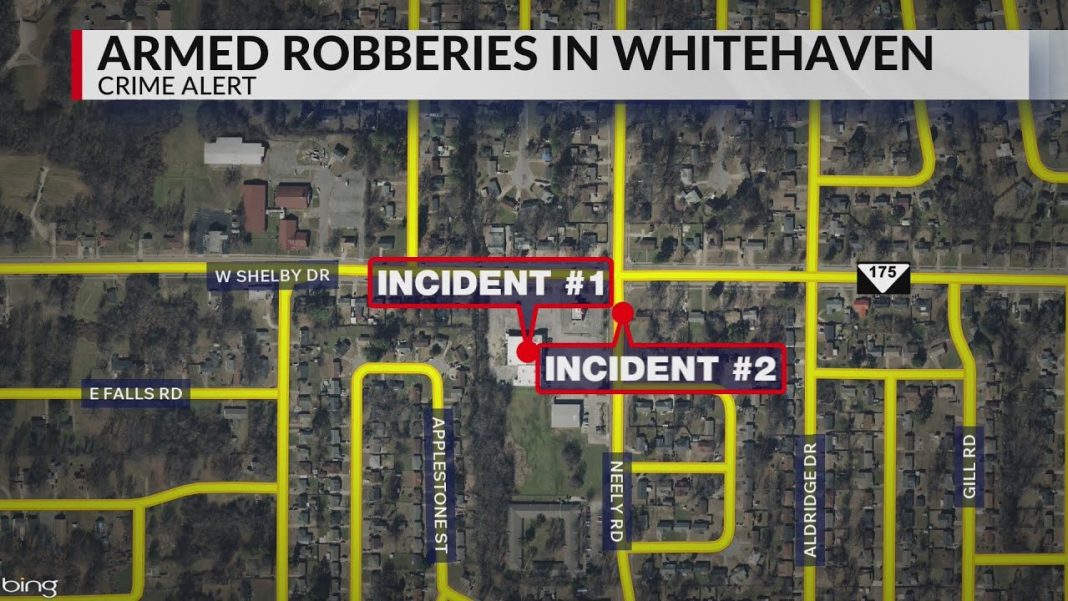 Police probe armed robberies at two Whitehaven stores (Video)