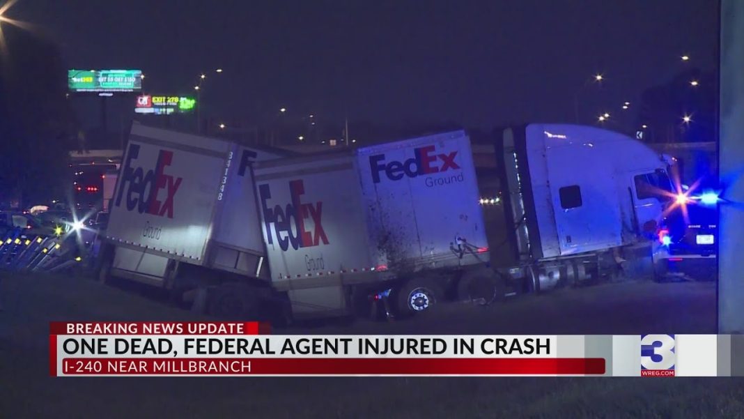 Tragedy strikes on I-240: 1 dead, agent hurt in FedEx truck crash (Video)