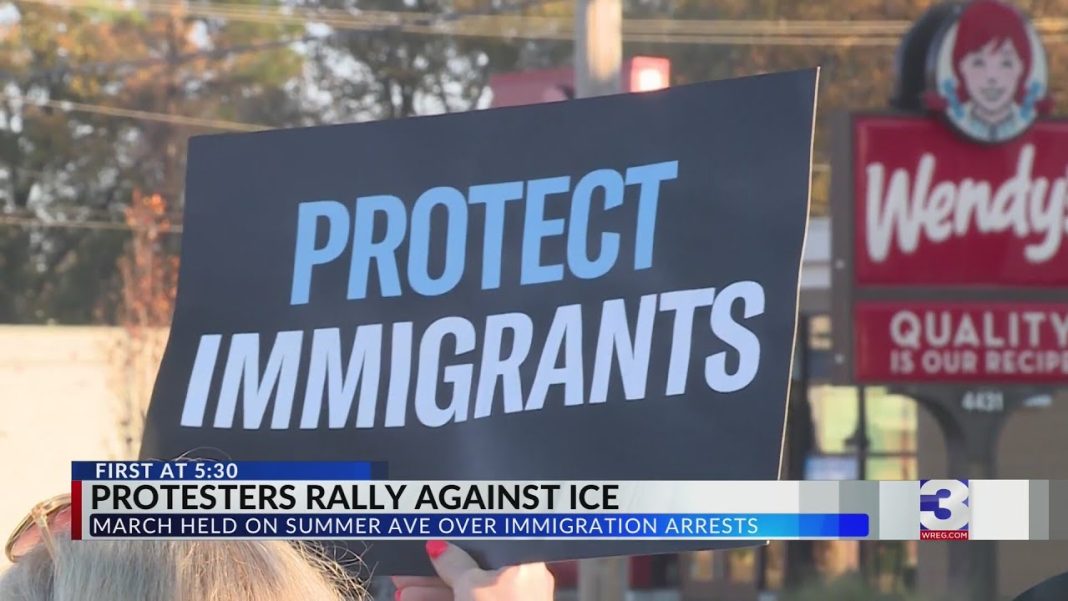 Protesters rally against ICE’s presence in Memphis. (Video)