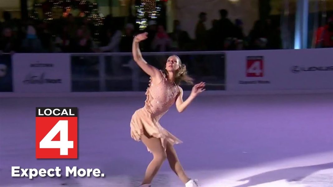 Detroit Tree Lighting shines with Olympian Polina Edmunds, thanks to Bank of America! (Video)