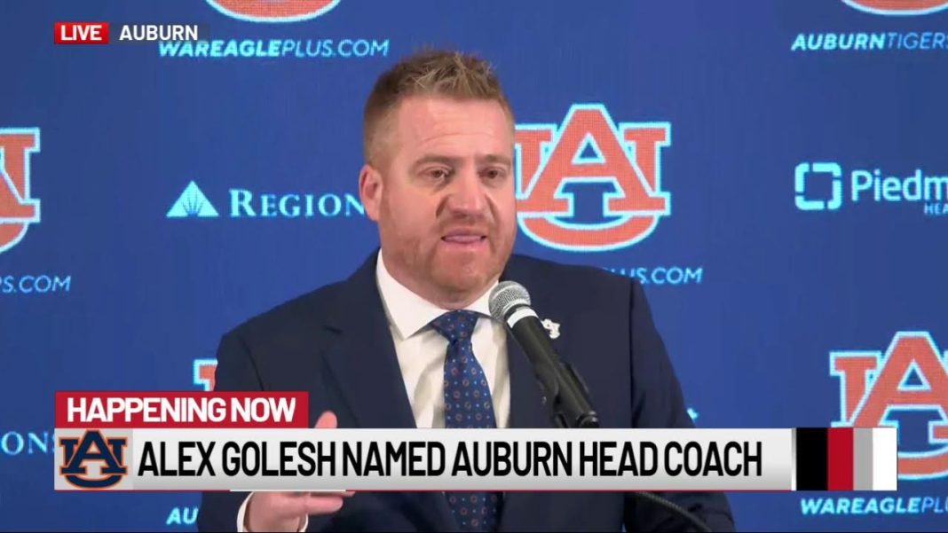 Auburn football welcomes Alex Golesh as their new head coach! (Video)
