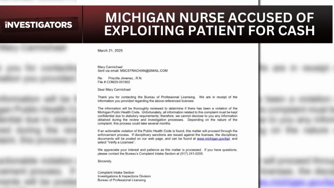 Westland woman claims psychiatric nurse took advantage of her crisis for cash. (Video)