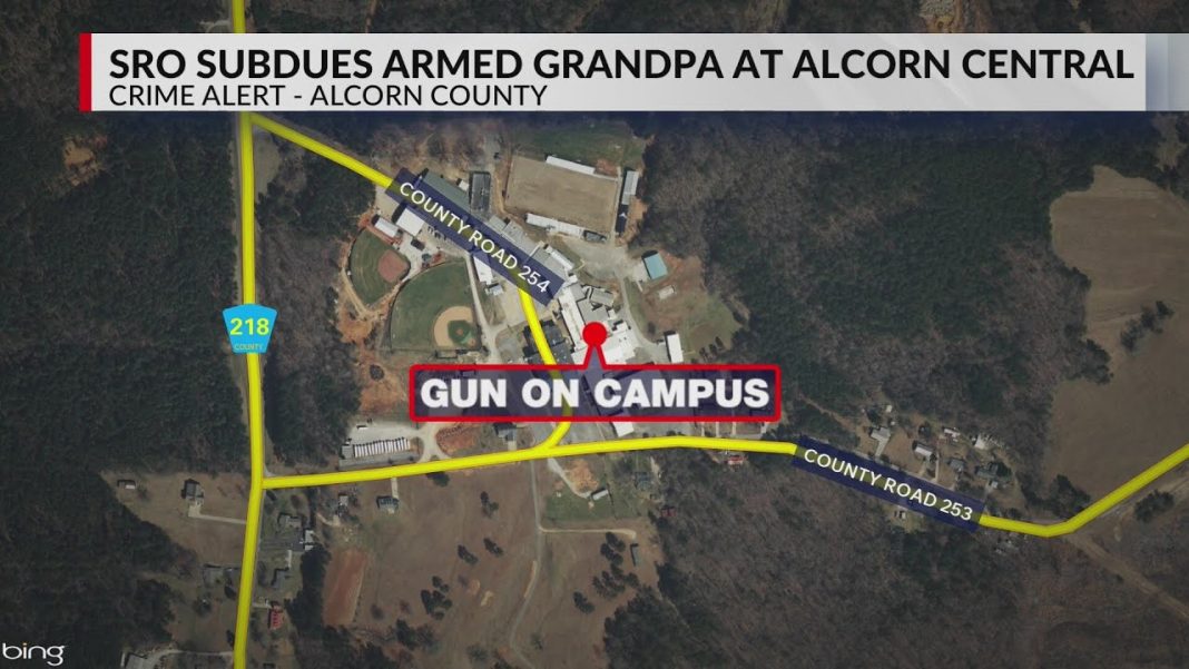 Grandfather faces accusations of pulling a gun at MS school. (Video)