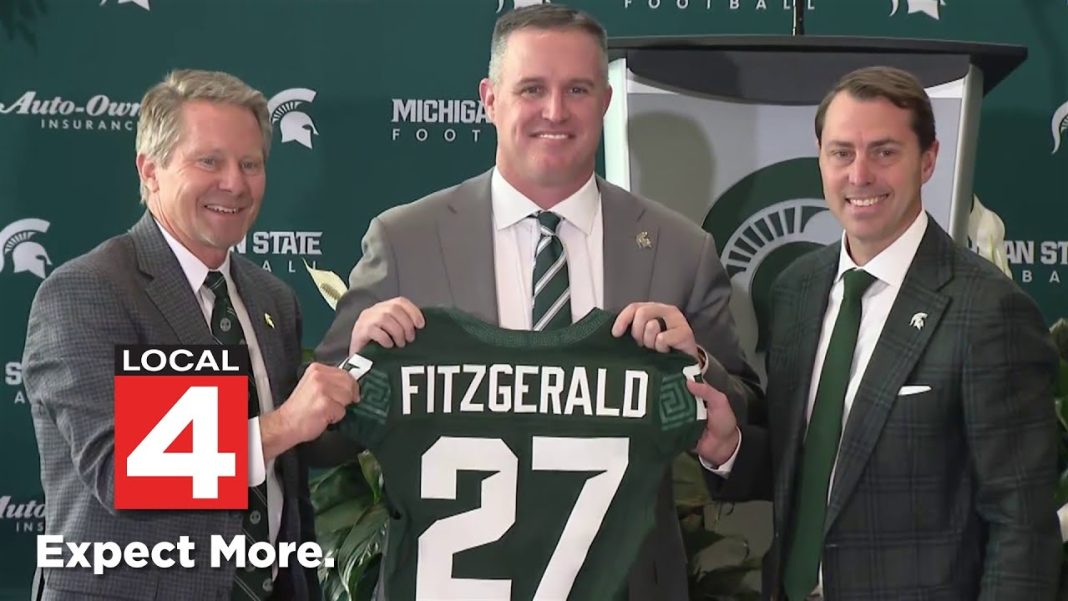 Pat Fitzgerald takes the stage as Michigan State’s new head coach! (Video)